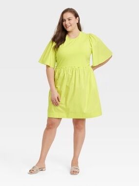 A New Day Flutter Short Sleeve Knit Woven Mini Dress